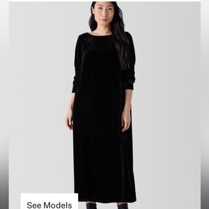 NWT Eileen Fisher Black Velvet Maxi Dress